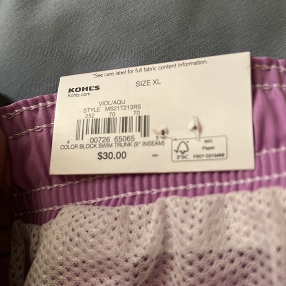 Sonoma Mens Xl Swim Trunks Multicolor(New) - Picture 6 of 6